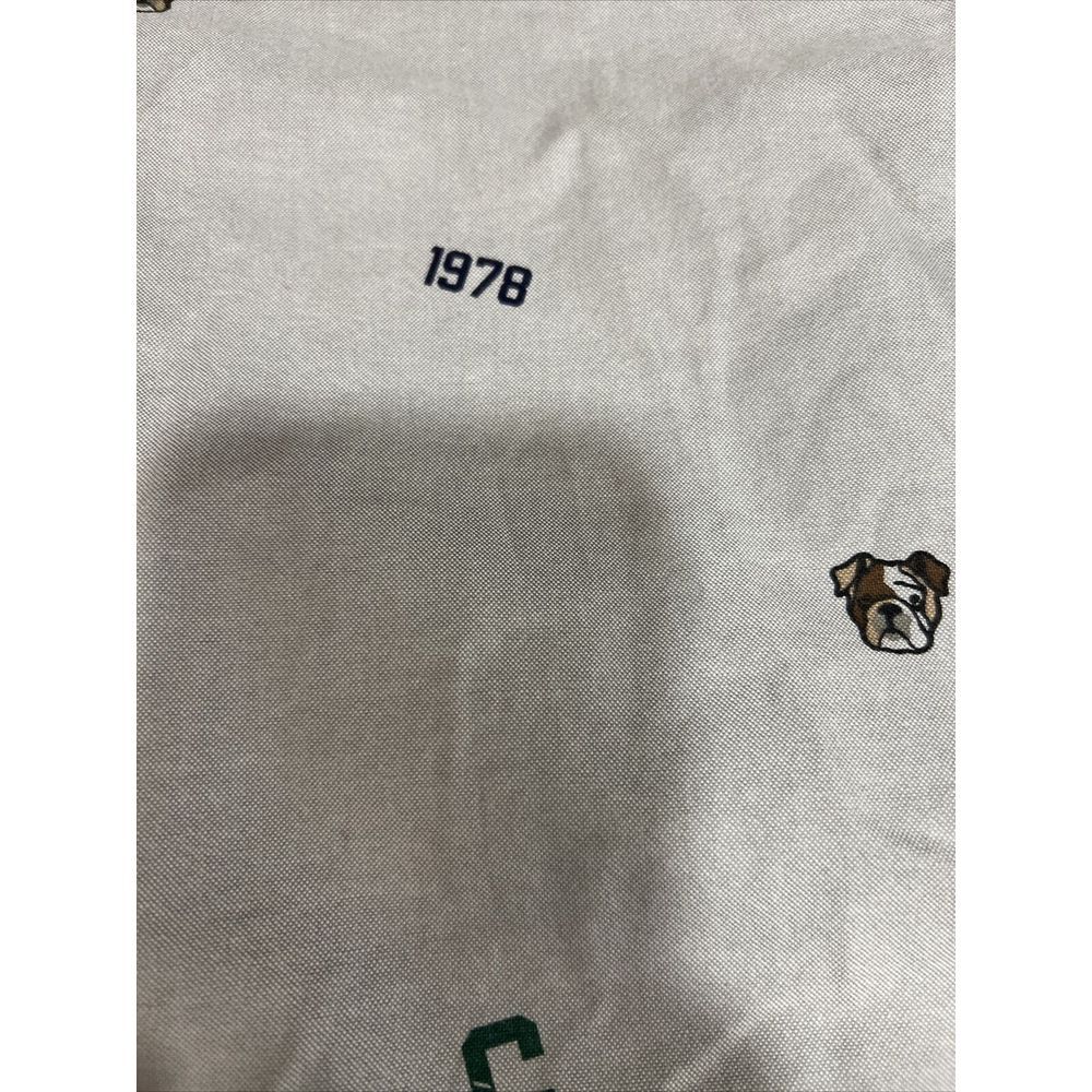 Chaps Mens Button Shirt Stretch Oxford Long Sleeve All Over Bulldog C 1978 Print - Picture 10 of 11